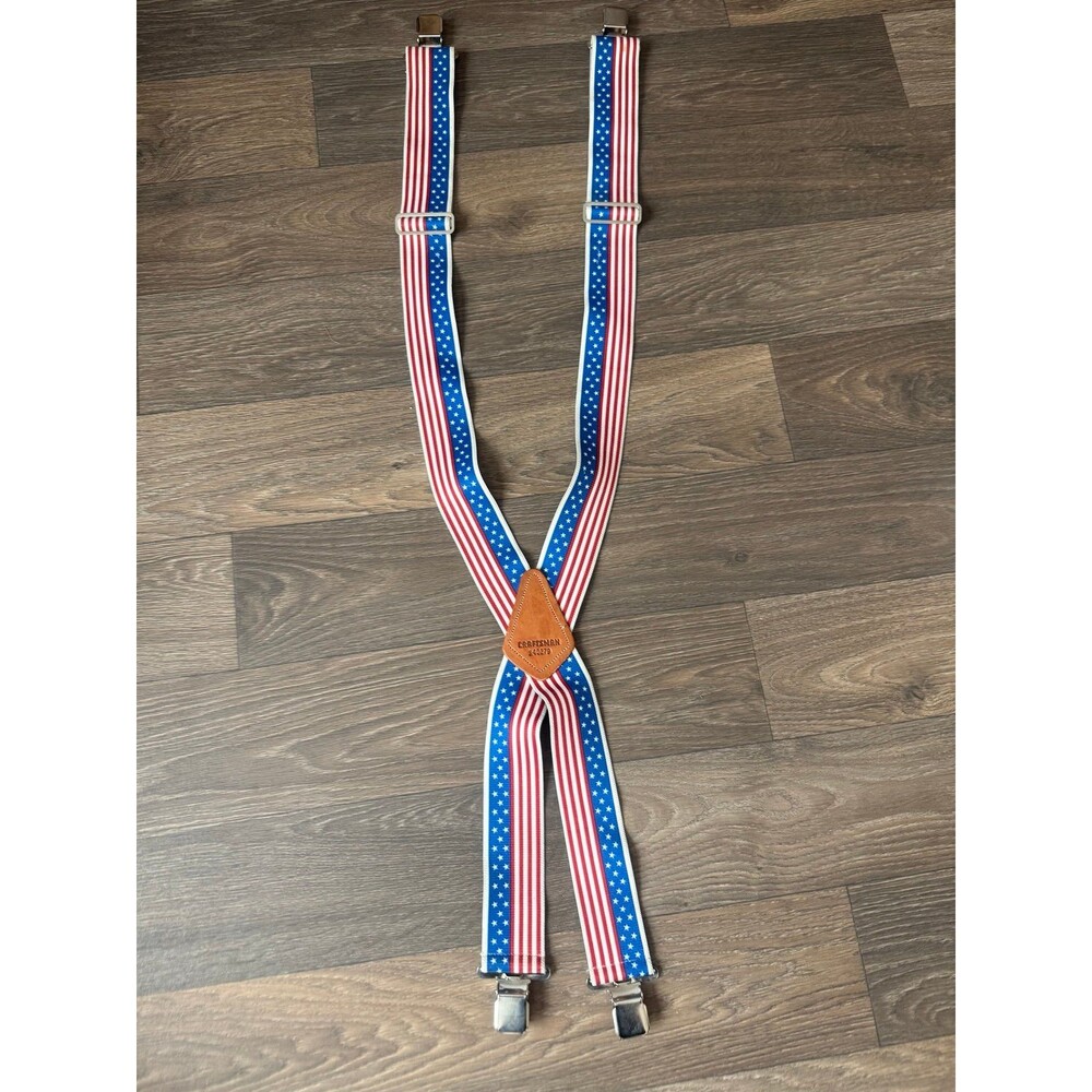 Suspenders Craftsman American Flag Made in USA Patriotic Stars Stripes